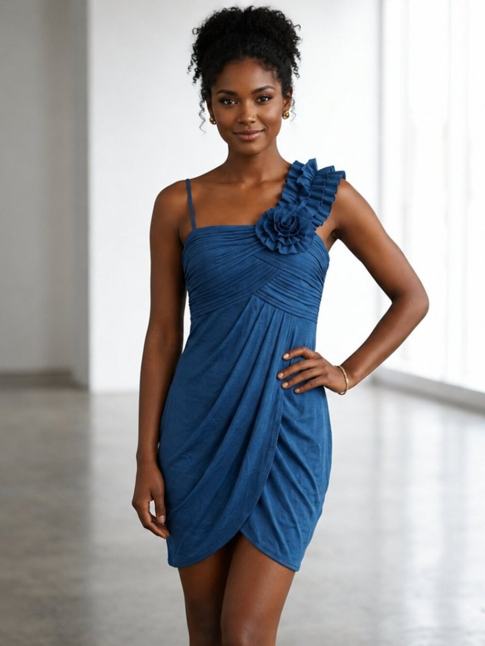 Royal blue mini dress